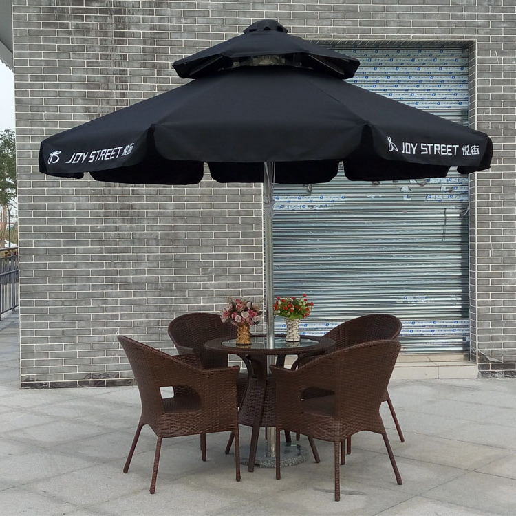 3*3M Advertising Outdoor Square Leisure Middle Post Umbrella Coffee Shop, Cafe, Restaurant Garden Umbrella