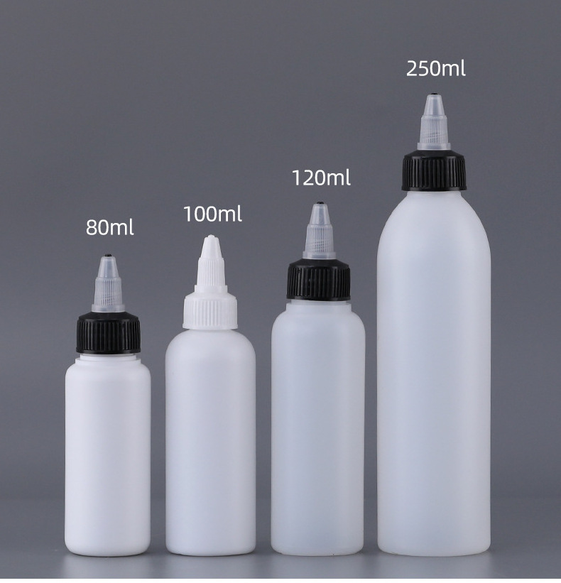 50ml 60ml 80ml 100ml 120ml 200ml 250ml Empty HDPE Plastic Potion Glue Hair Oil Bottle