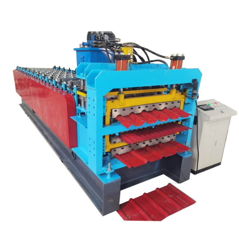 Three Layer Automatic Metal Roof Tile Making Machinery Colored Steel Sheet Roofing Roll Forming Machine