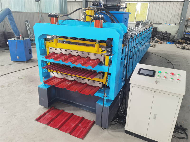 Three Layer Automatic Metal Roof Tile Making Machinery Colored Steel Sheet Roofing Roll Forming Machine