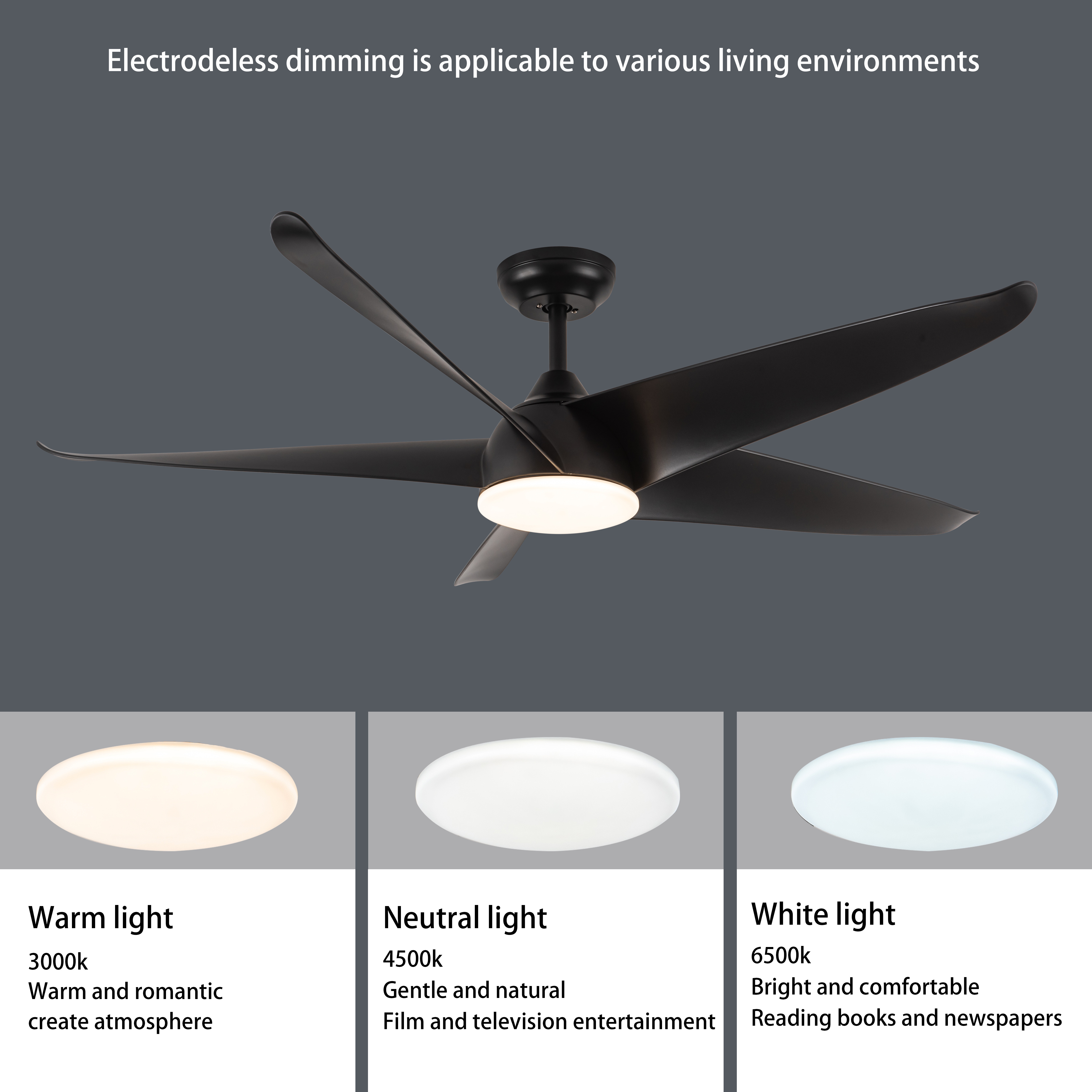 Giant Ceiling Fan with Light Famous Brand Silent Design Big Motor  Air  LED Remote Control  national ceiling fan ceiling fans dc