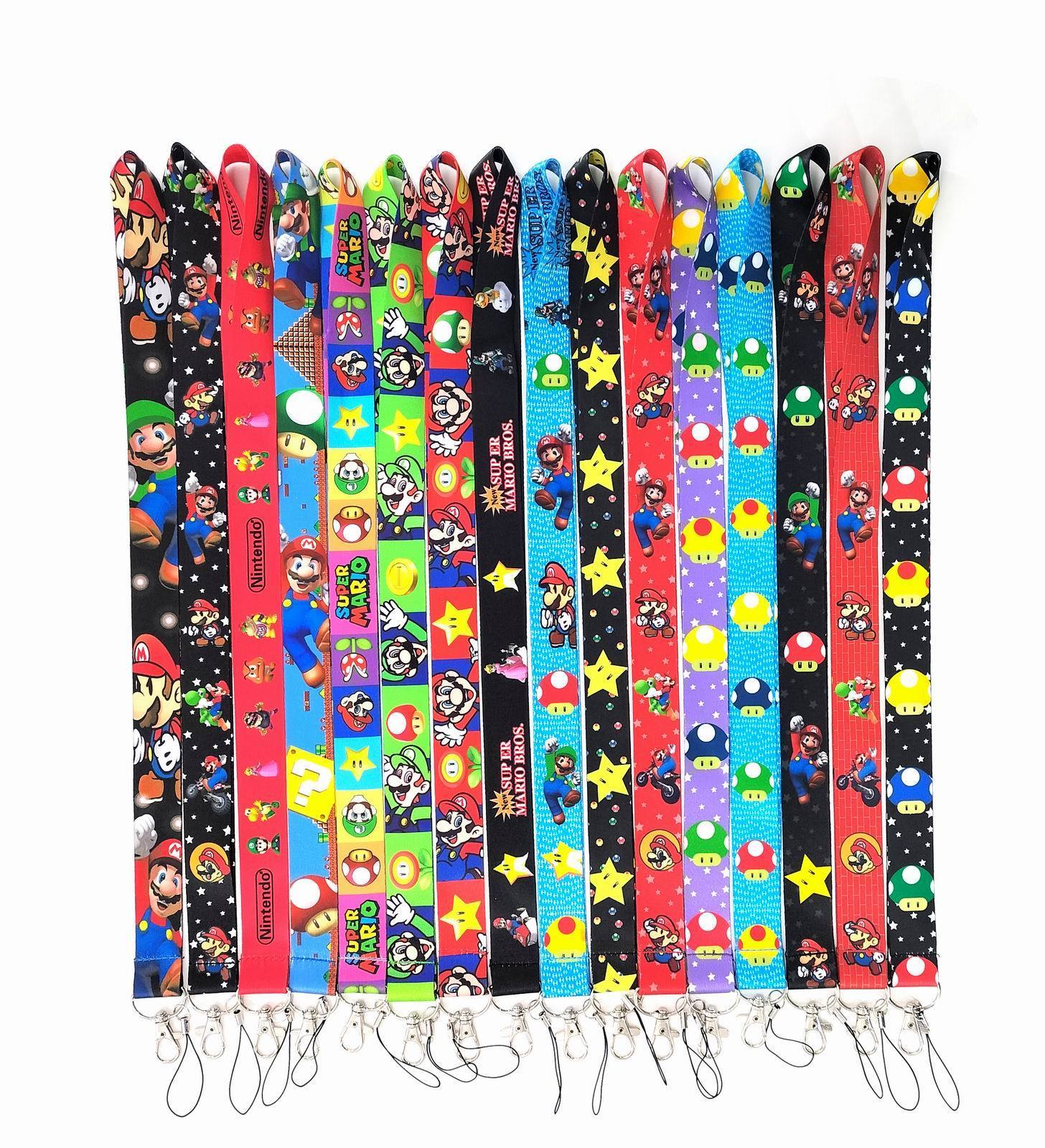 Factory sale ! Popular Classical Cartoon Super Mario neck Lanyards Anime Fans Phone Long Rope Neck Strap Custom Lanyard