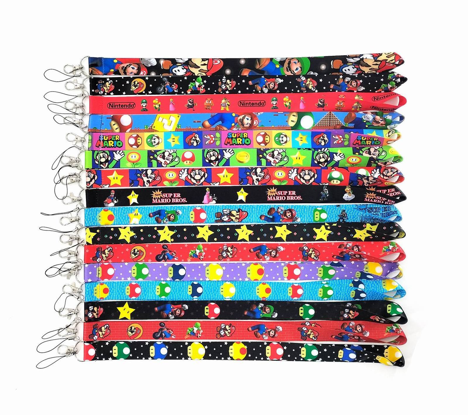 Factory sale ! Popular Classical Cartoon Super Mario neck Lanyards Anime Fans Phone Long Rope Neck Strap Custom Lanyard