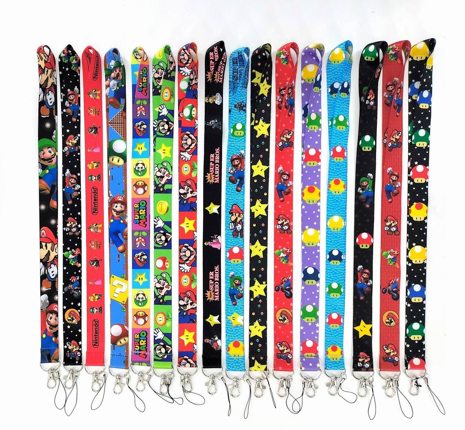 Factory sale ! Popular Classical Cartoon Super Mario neck Lanyards Anime Fans Phone Long Rope Neck Strap Custom Lanyard