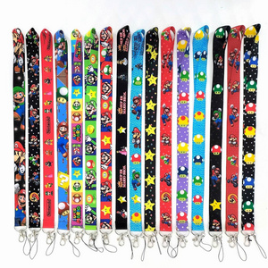 Factory sale ! Popular Classical Cartoon Super Mario neck Lanyards Anime Fans Phone Long Rope Neck Strap Custom Lanyard