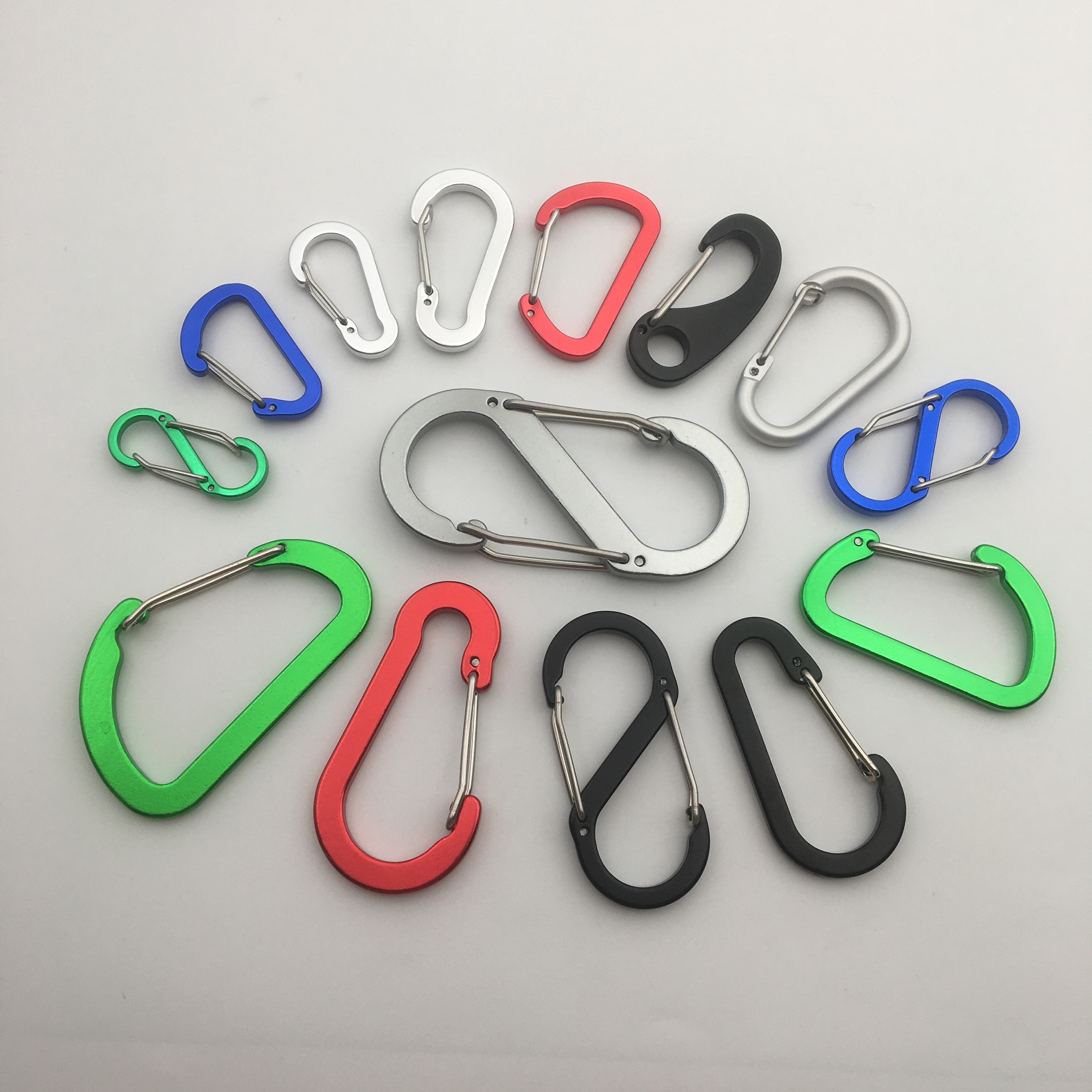 4cm 5cm 6cm 7cm gourd shape stainless steel wire gate aluminum carabiner