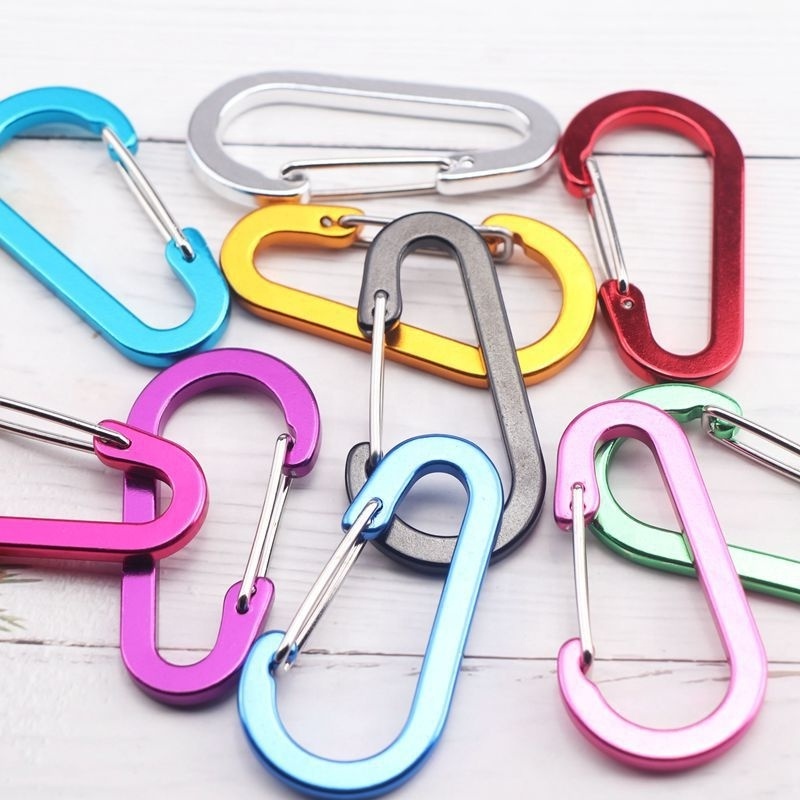 6cm gourd shape S shape  wire gate flat keychain carabiner hook