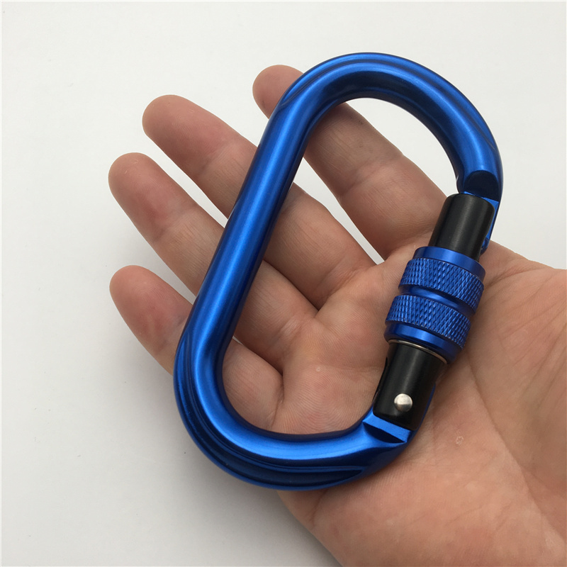 25kn oval shaped screw lock carabiner