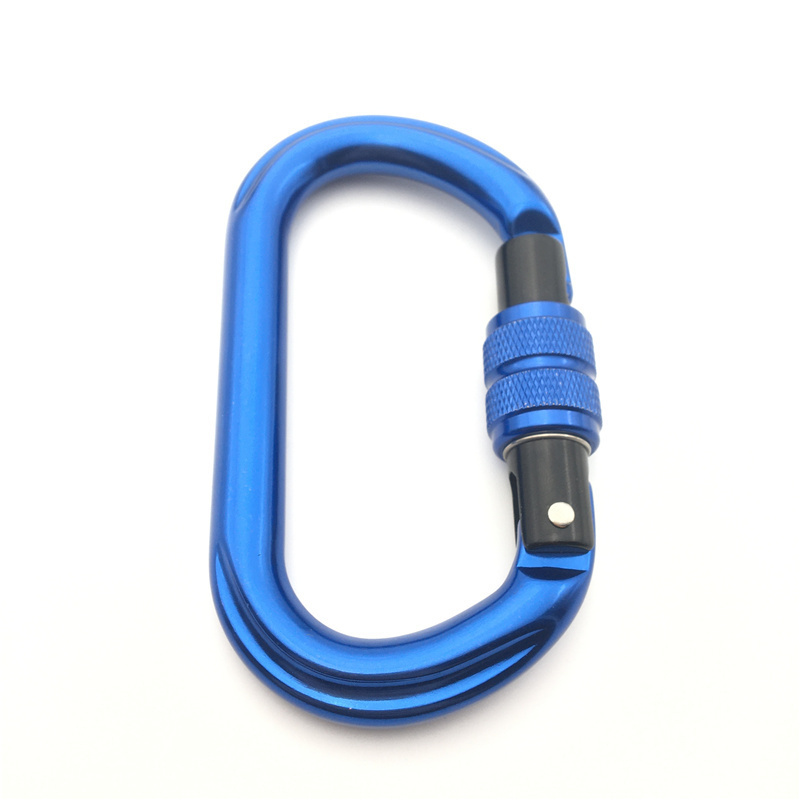 25kn oval shaped screw lock carabiner