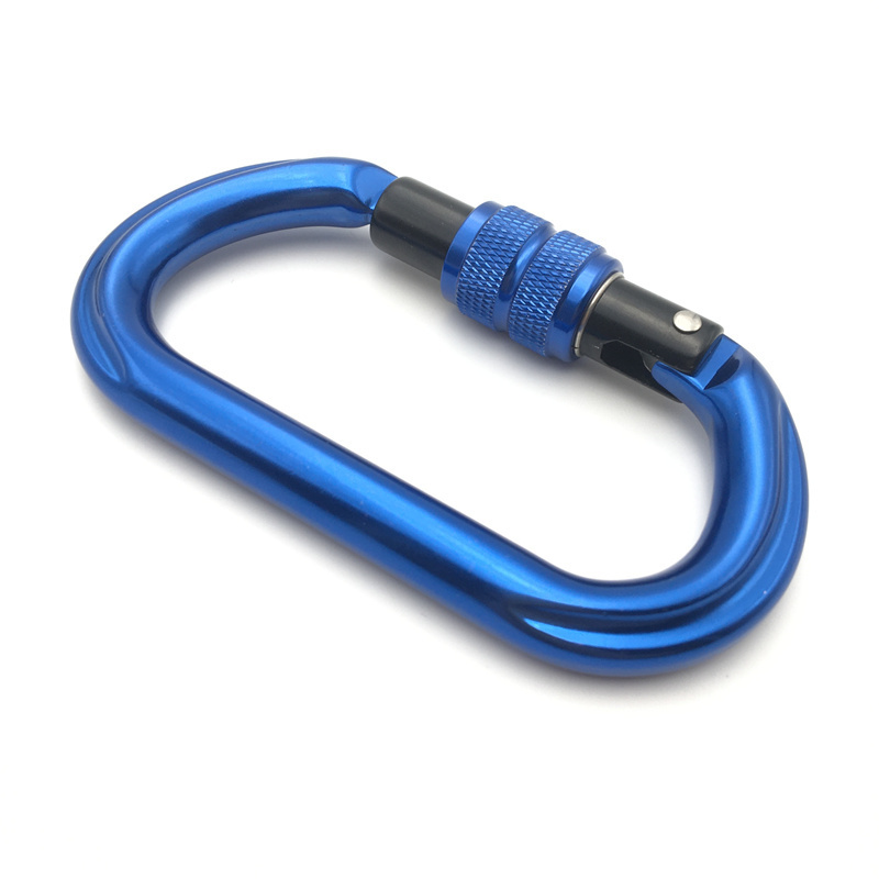 25kn oval shaped screw lock carabiner