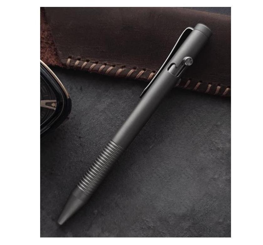 Titanium Alloy Bolt Action Pen Compatible with Parker Refill Stainless Steel Pen Clip Pocket Business Collection Ballpoint