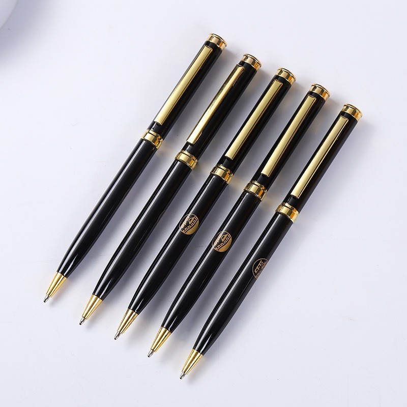 Promotional wholesale cheap office supply metal pen hotel pen twist metal slim ballpen