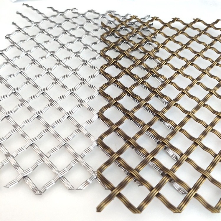 Stainless Steel Decorative Woven Wire Mesh For Metal Curtain Wall