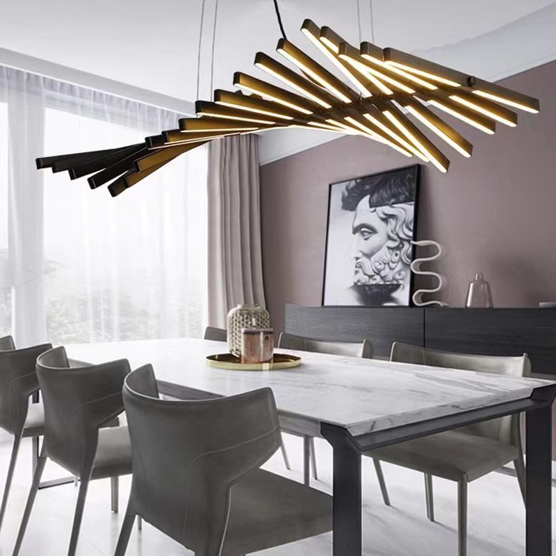 Nordic living room light modern minimalist designer restaurant pendant light minimalist linear office strip lighting fixture