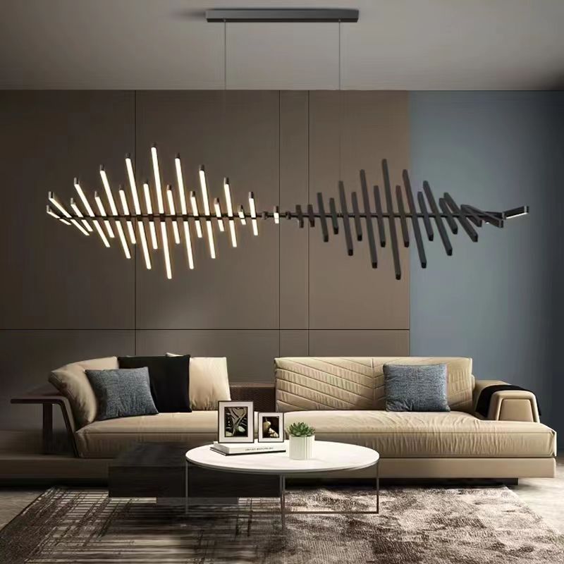 Nordic living room light modern minimalist designer restaurant pendant light minimalist linear office strip lighting fixture