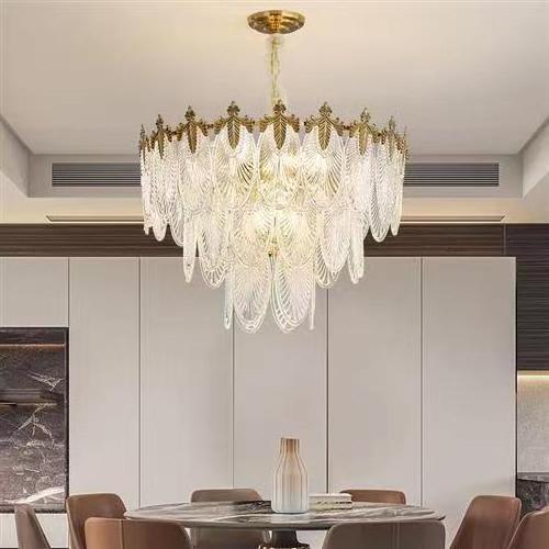 Living room pendant lamp French light luxury crystal master bedroom modern minimalist dining room bedroom lighting fixtures