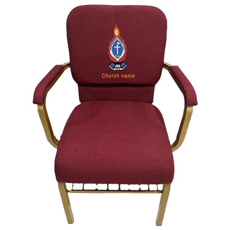 Chinese Factory Church Chairs Stackable Fireproof Slipcovers Interlocked Church Chairs