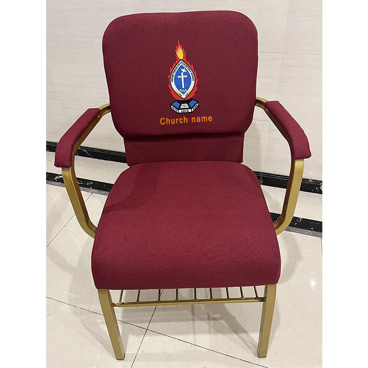 Chinese Factory Church Chairs Stackable Fireproof Slipcovers Interlocked Church Chairs