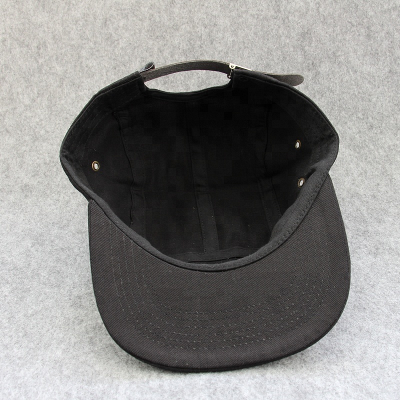 high quality customized leather 5 panel cap and hat