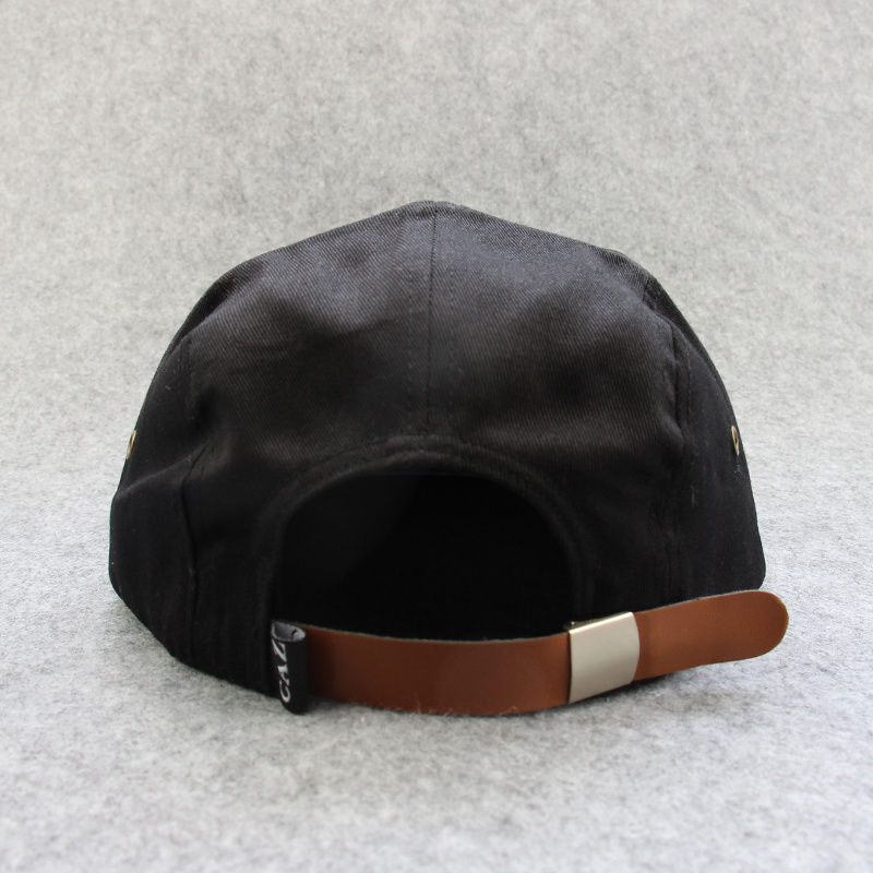 high quality customized leather 5 panel cap and hat