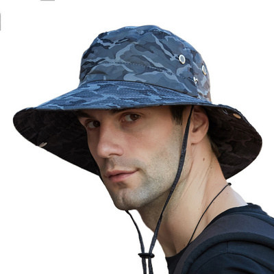 custom design unisex bucket hat fishing high quality soft waterproof 100% polyester bucket hat with string