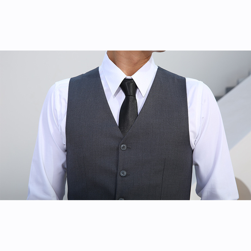 Wholesale Men's Suit Vest Business Formal Dress Waistcoat Vest With Three Pockets For Suit Or Tuxedo