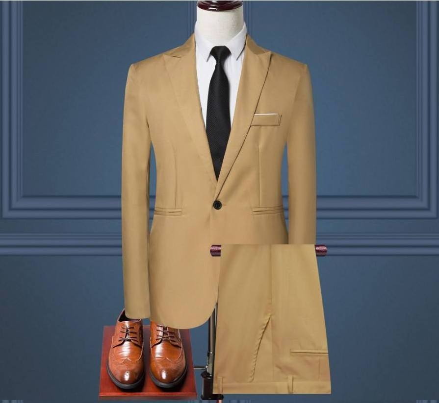 2023 Wholesale Blazer Casual Business Suit Two-piece Korean Suit Slim Red Color Men's Suit Customizable