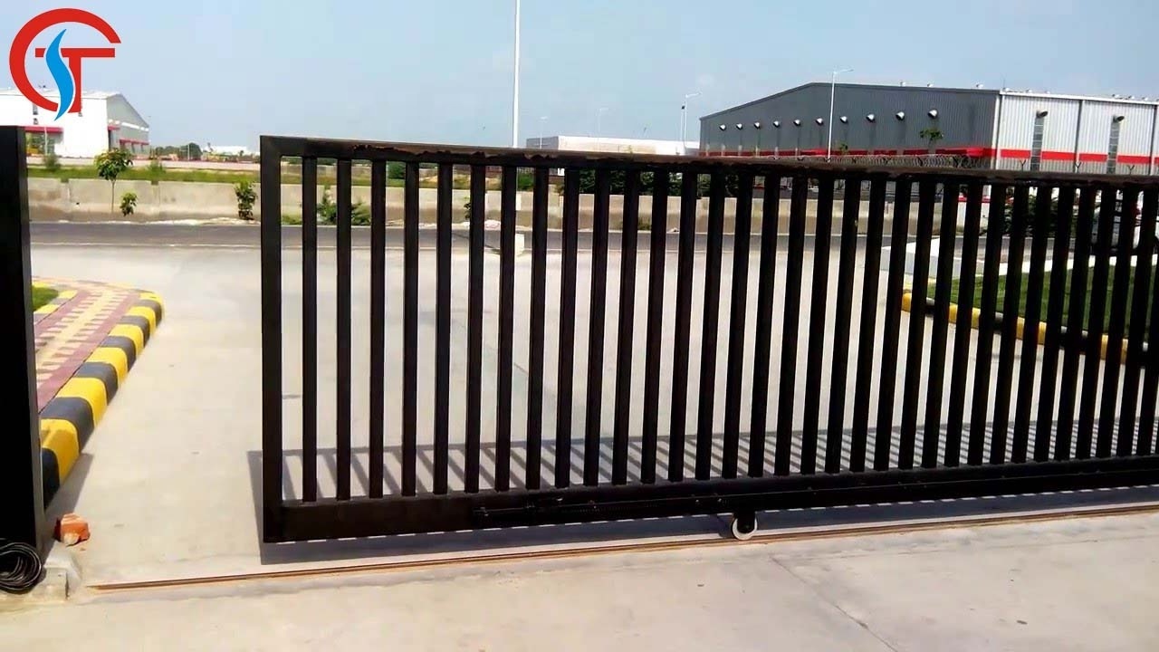 Shuotian Electric Motor Automatic Sliding Main Gates Modern Frame Designs Sliding Gate For Home Warehouse Company