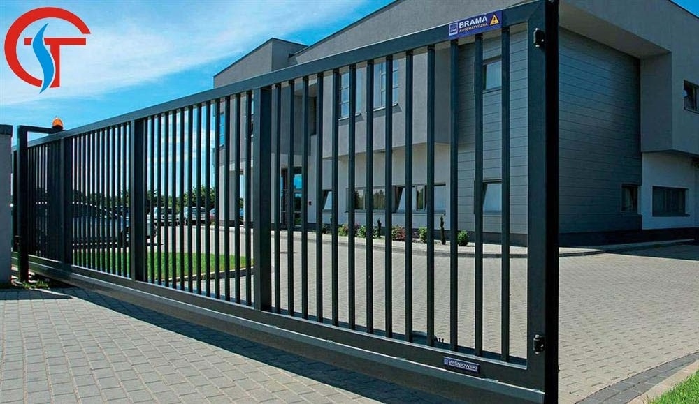 Shuotian Electric Motor Automatic Sliding Main Gates Modern Frame Designs Sliding Gate For Home Warehouse Company