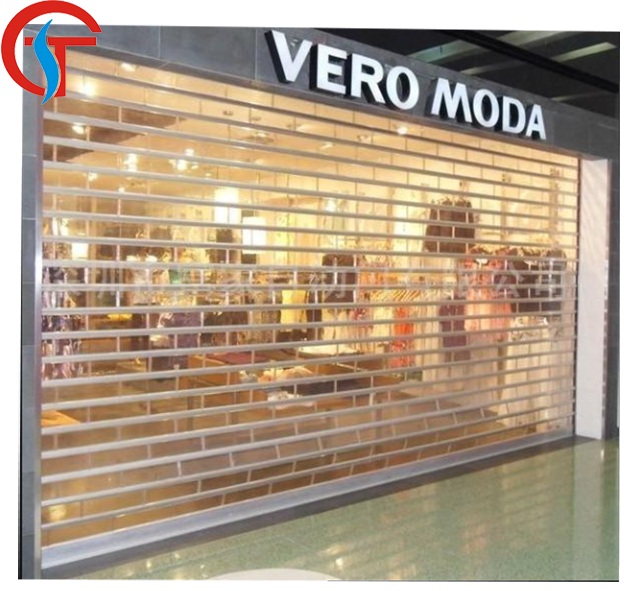 Entrace Store Clear Transparent Roller Grilles Shutter Shop Front Shutter