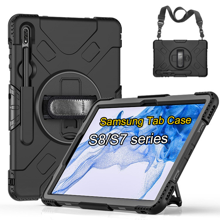 Shockproof Rugged Tablet Case For Samsung Tablet Tab  S8 Ultra S7 FE S8 plus Galaxy Tab Cover Case With Pen Slot