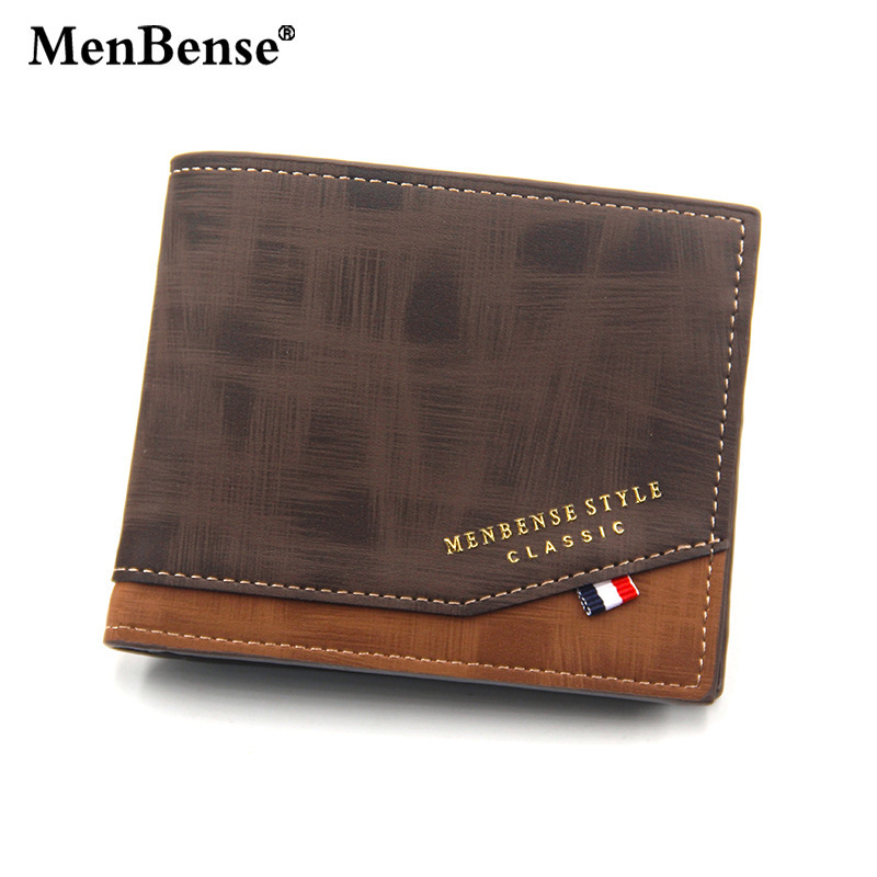 Wholesale Baellery Men's Short Business wallet Multi Card Fashion Leather Moneybag Wallet