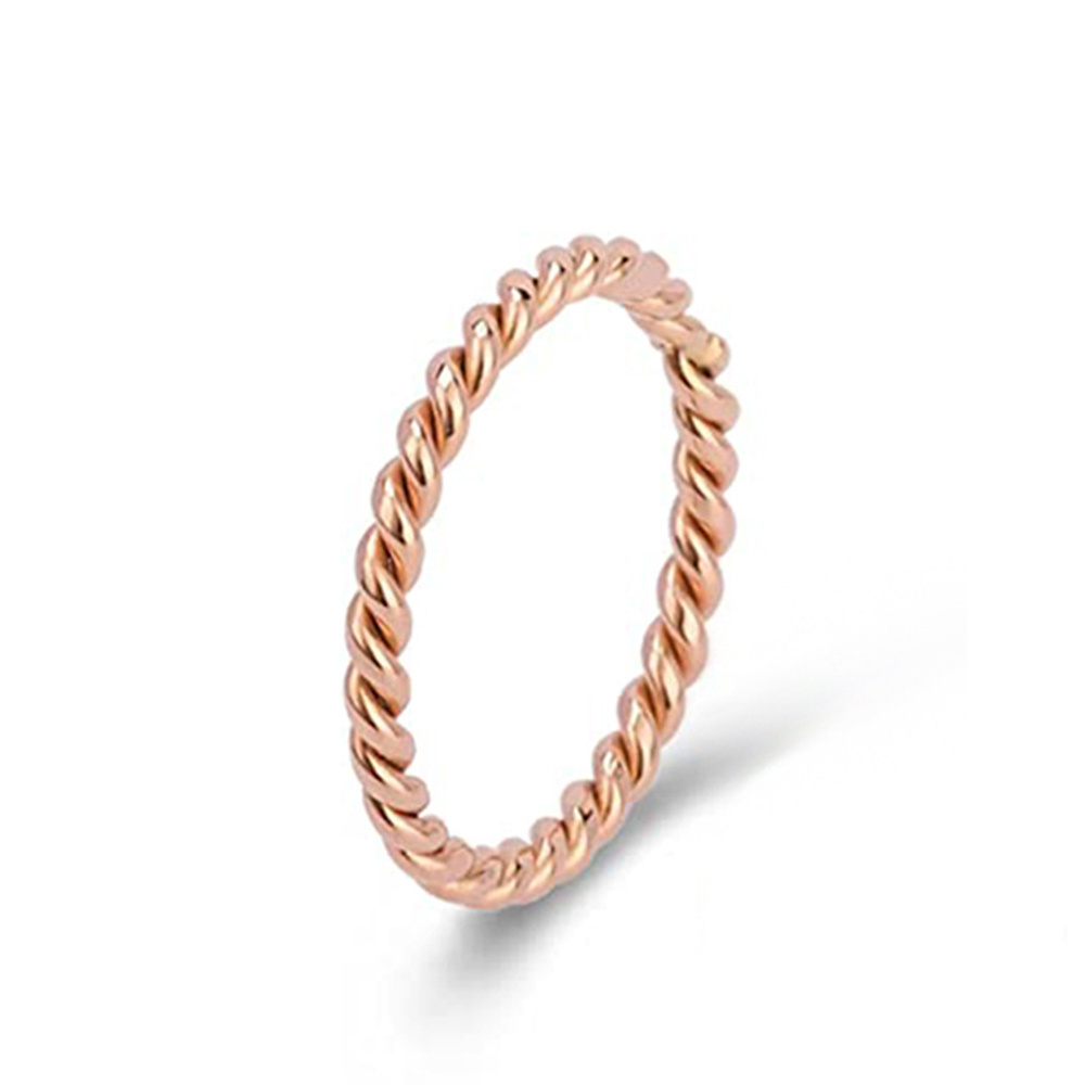 2mm New Creative Silver rose Gold Stainless Steel fried dough twist Stackable Ring Simple Fashion Women's Ring finger rings