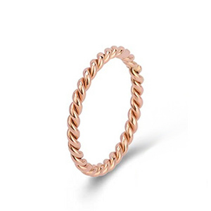 2mm New Creative Silver rose Gold Stainless Steel fried dough twist Stackable Ring Simple Fashion Women's Ring finger rings