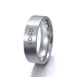 4/6/8MM stainless steel ring silver black gold simple glossy basic stainless steel ring finger Ring 414