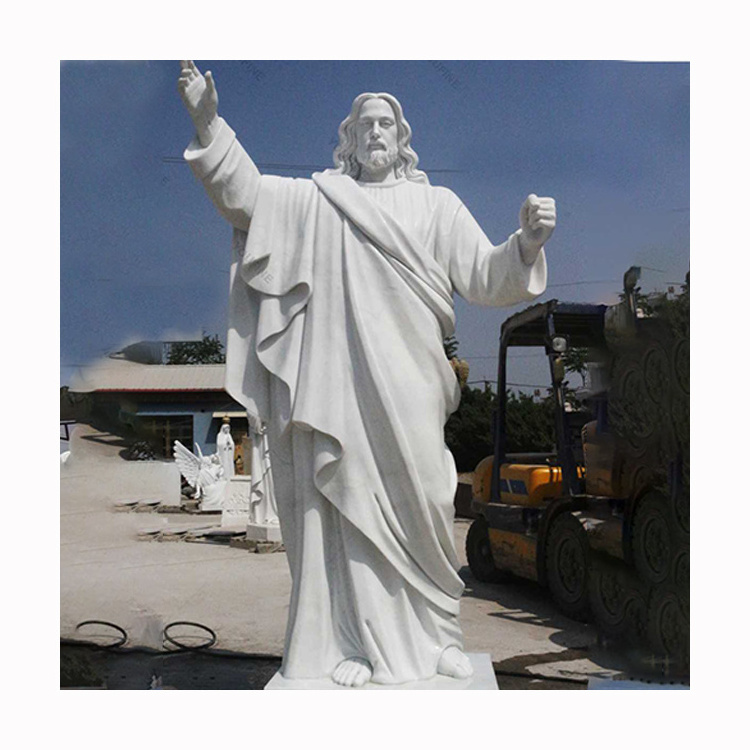 life size white  marble christ jesus art statue