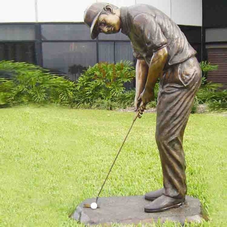 Outdoor Decorative Life-Like Male Sculpture Bronze Golf sculpture casting bronze Statue