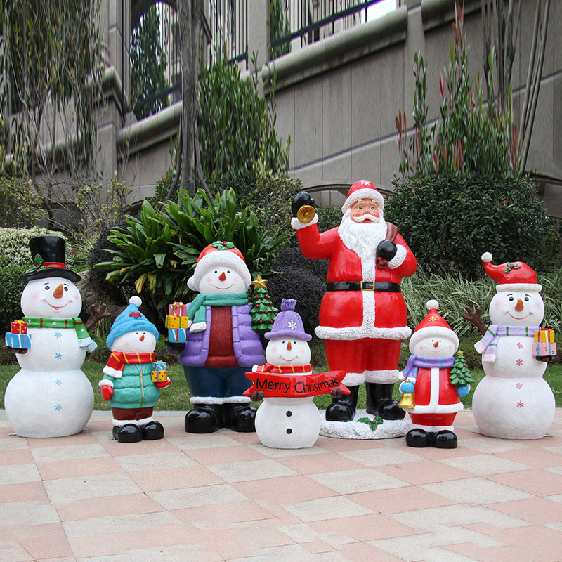 Fiberglass Sculpture  Life Size statue Fiberglass christmas Santa Claus Gift Fiberglass christmas decorations Sculpture