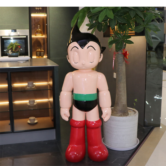 Japan Style Home Decoration Life Size Resin Cartoon Figure Statue Fiberglass Astro boy  Statue