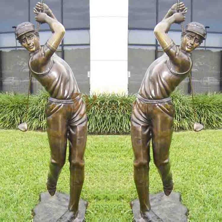 Outdoor Decorative Life-Like Male Sculpture Bronze Golf sculpture casting bronze Statue