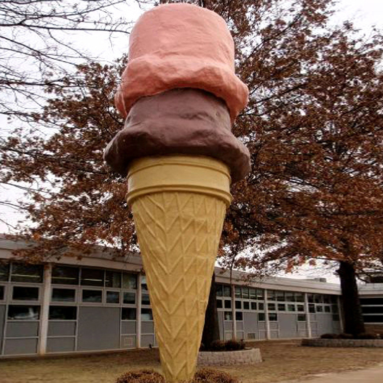 Resin ice cream cone statue large  sculpture for Windows display decoration fiberglass-giant-ice-cream-sculpture candy sculpture