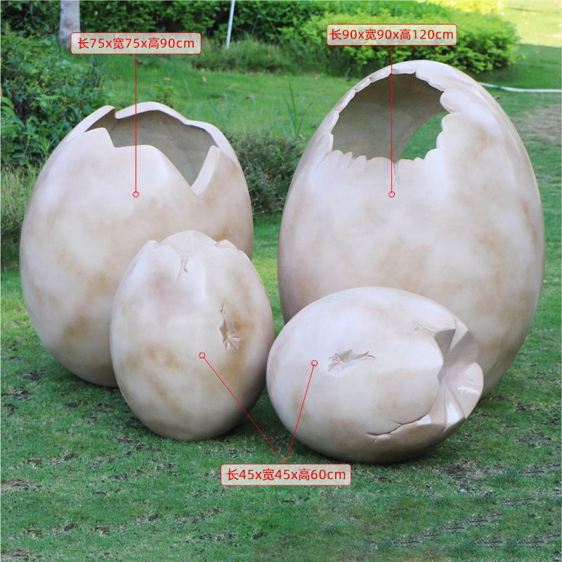 Life size fiberglass dinosaur egg outdoor decoration sculpture Jurassic Amusement Park Children's Paradise Dinosaur egg statue