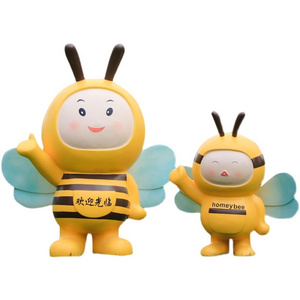 Life size cartoon bee sculpture statue fiberglass garden for outdoor forest courtyard landscape park resin animal sculpture