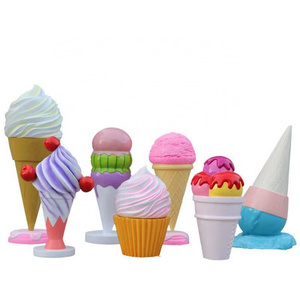 Popular resin fiberglass ice cream cone sculpture statue large ice cream sculpture