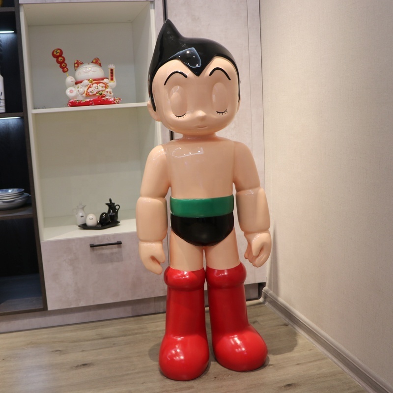 Japan Style Home Decoration Life Size Resin Cartoon Figure Statue Fiberglass Astro boy  Statue