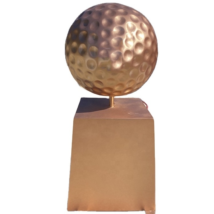 Outdoor decor giant fiberglass decorative golf ball sculpture resin statue fiberglass golf ball sculpture