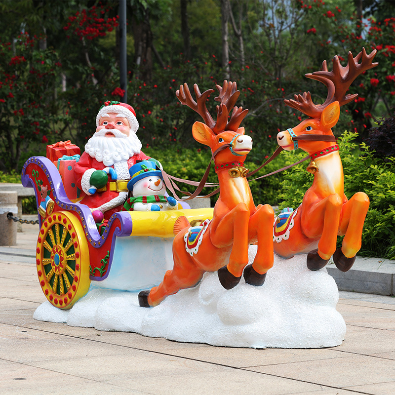 Fiberglass Sculpture  Life Size statue Fiberglass christmas Santa Claus Gift Fiberglass christmas decorations Sculpture