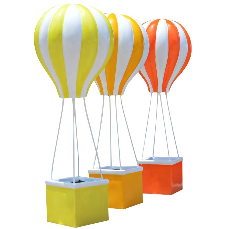 Display resin mold hot air balloon prop fiberglass balloon sculpture for amusement party decoration