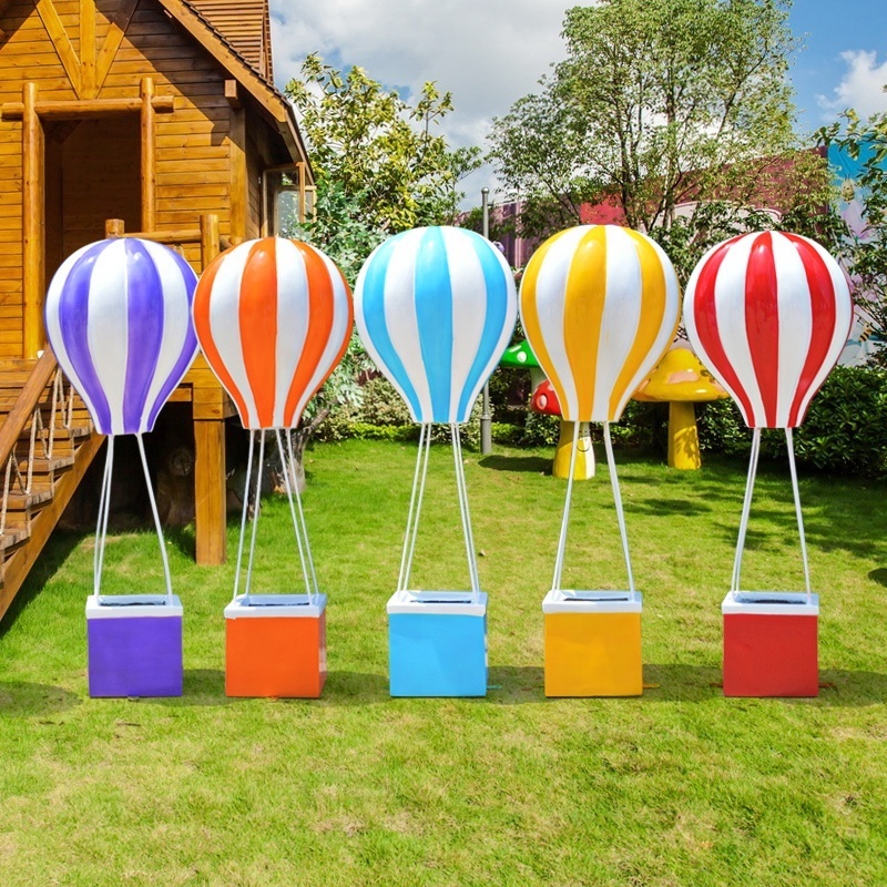 Display resin mold hot air balloon prop fiberglass balloon sculpture for amusement party decoration