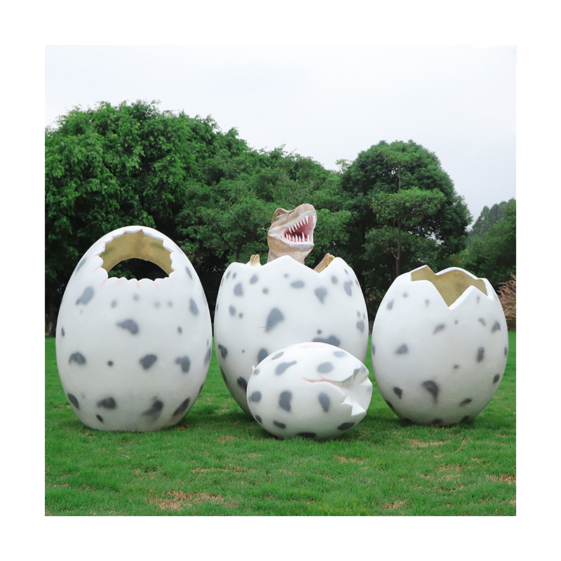 Life size fiberglass dinosaur egg outdoor decoration sculpture Jurassic Amusement Park Children's Paradise Dinosaur egg statue